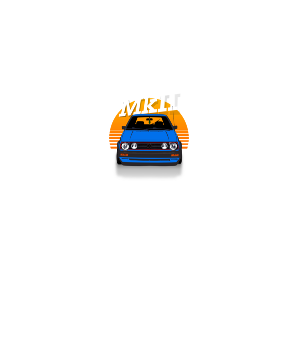 GOLF MKII kék minta királykék pólón