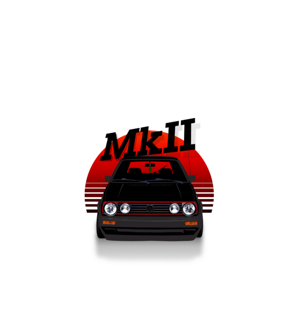 GOLF MKII fekete minta piros pólón