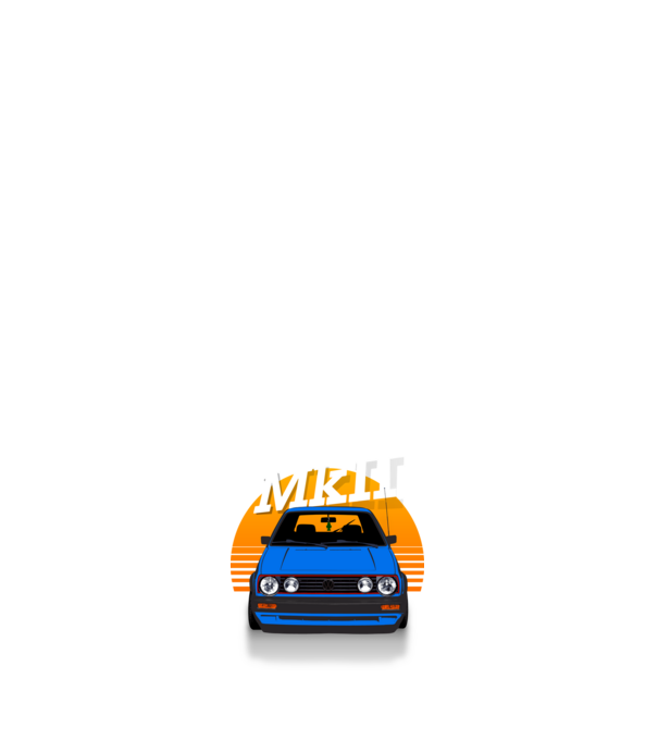GOLF MKII kék minta sötétkék pólón