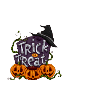 Trick or Treat minta fehér pólón