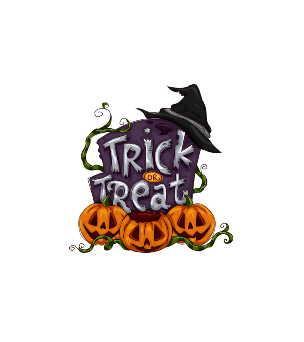 Trick or Treat minta fehér pólón
