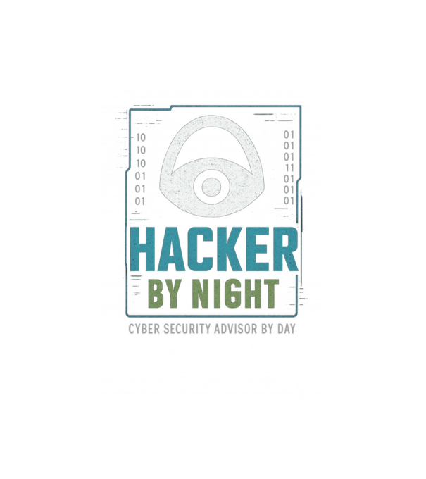 Hacker by night minta fehér pólón