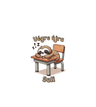 Végre újra suli - Lajhár minta fehér pólón