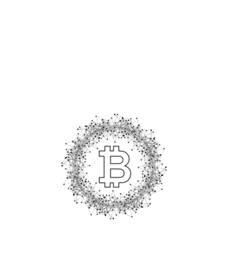 Bitcoin minta fehér pólón