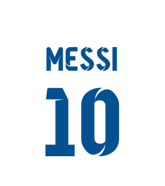 Messi 10 kék minta fehér pólón
