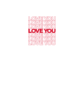 Love You minta fehér pólón
