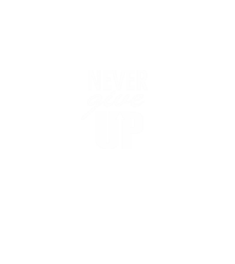 Never give up 2 minta fekete pólón