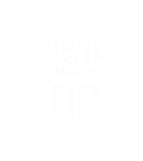 Never give up 2 minta fehér pólón