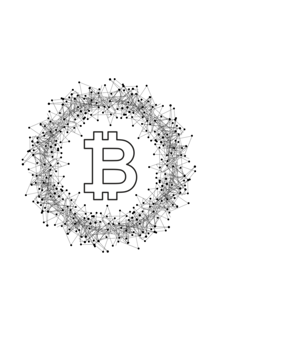 Bitcoin minta fekete pólón