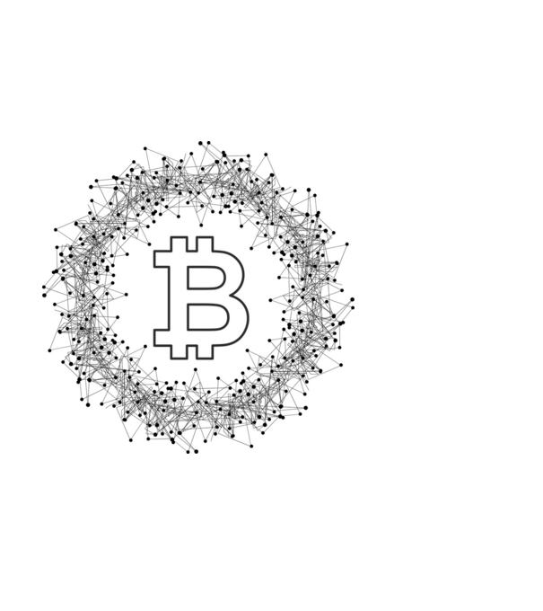 Bitcoin minta világoskék pólón