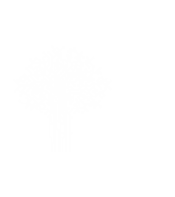 digitális fa minta fehér pólón