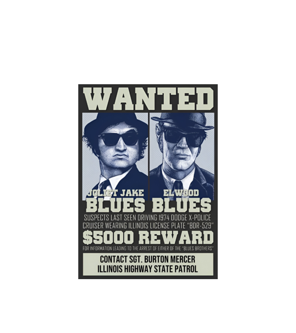 Blues Brothers minta fehér pólón