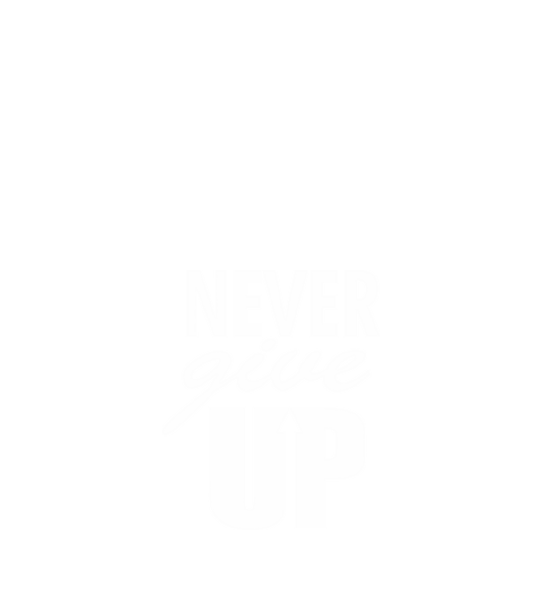 Never give up 2 minta fekete pólón