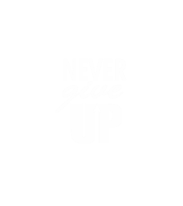Never give up 2 minta szürke pólón