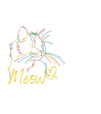 Meow minta fekete pólón