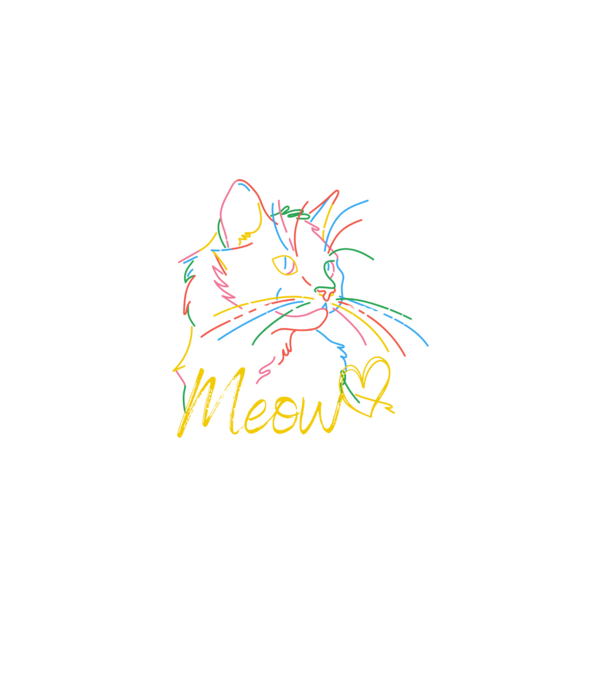 Meow minta fehér pólón