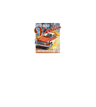 Oldtimer Wartburg minta fehér pólón