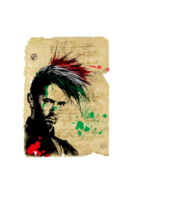 Punk Petőfi minta fekete pólón