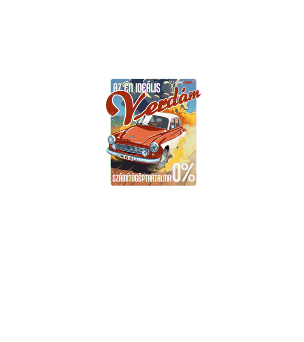 Oldtimer Wartburg minta fehér pólón