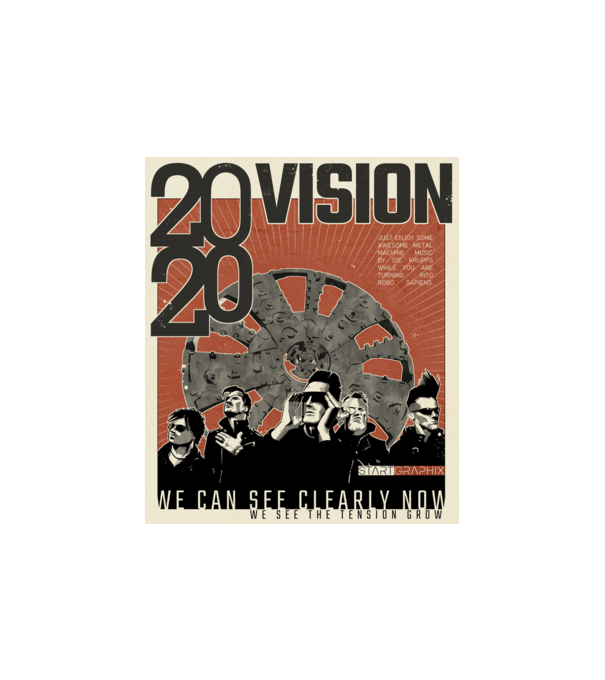 Die Krupps 2020 Vision minta homokszín pólón