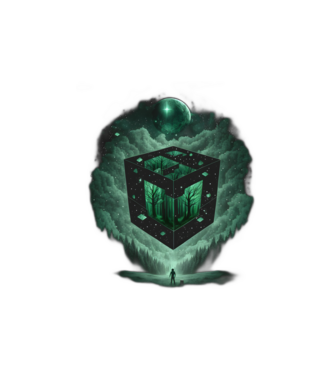 Fantasy Kocka Erdő minta fehér pólón