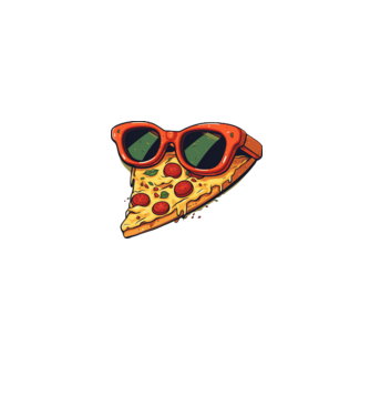 Menő Napszemcsis Pizza minta farmerkék pólón