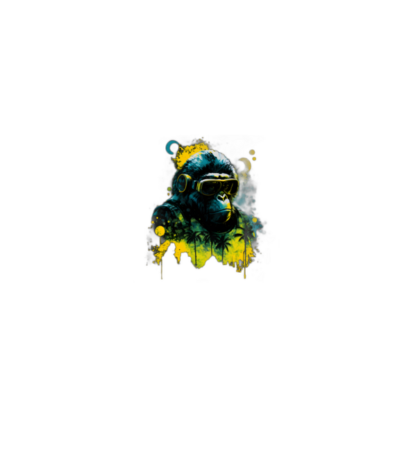 Retro Gorilla minta fekete pólón