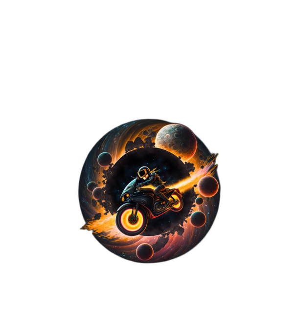 Fantasy Motoros minta fekete pólón