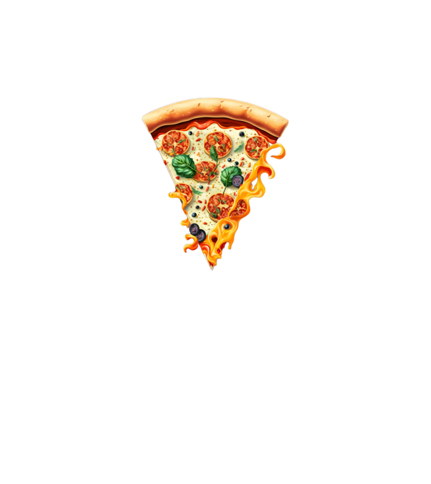 Pizza Szelet minta fekete pólón