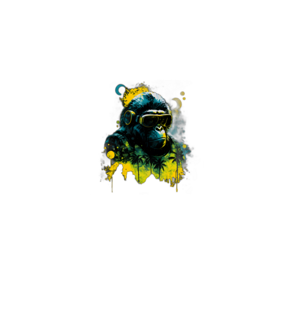 Retro Gorilla minta fekete pólón