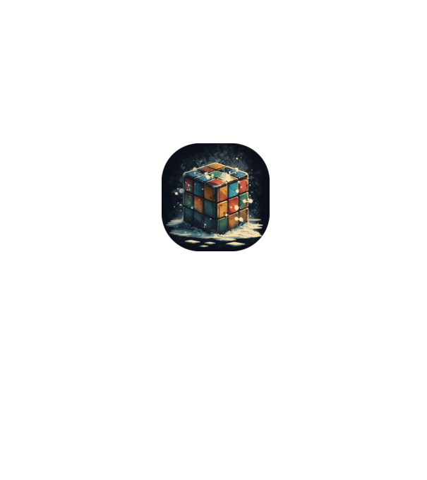 Téli Rubik Kocka minta fekete pólón