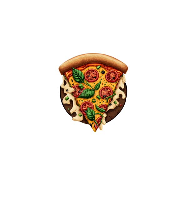 Pizza Szelet minta fekete pólón