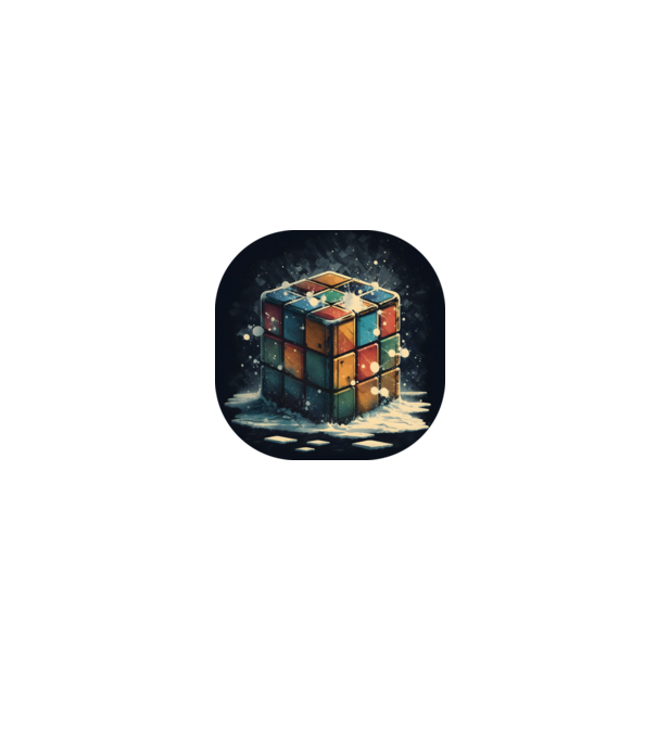 Téli Rubik Kocka minta fekete pólón