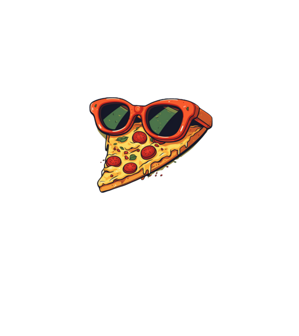 Menő Napszemcsis Pizza minta farmerkék pólón