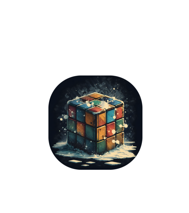 Téli Rubik Kocka minta fekete pólón