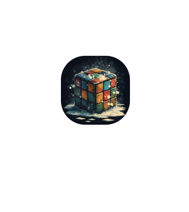 Téli Rubik Kocka minta farmerkék pólón