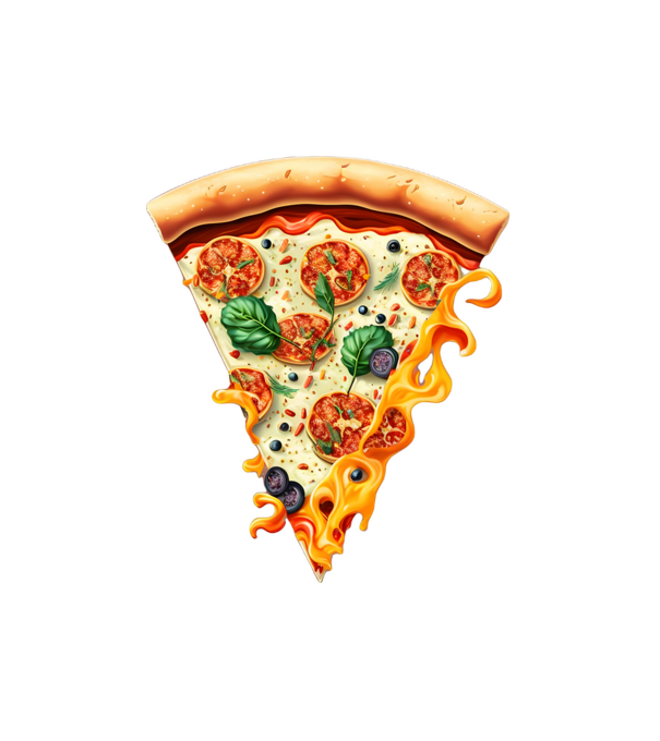 Pizza Szelet minta fehér pólón