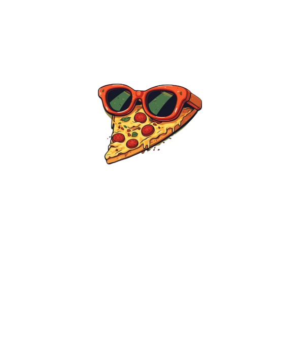 Menő Napszemcsis Pizza minta fekete pólón