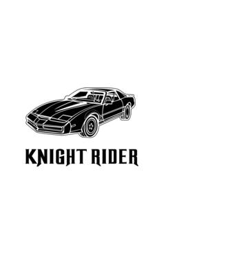 Knight Rider 4 fekete minta fehér pólón
