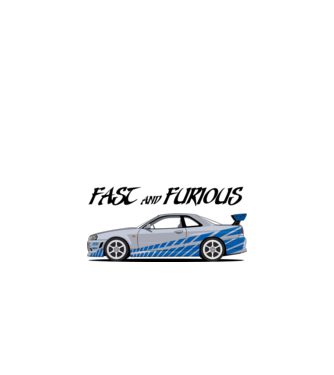 Fast and Furious Nissan Skyline minta fehér pólón
