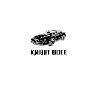 Knight Rider 4 fekete minta királykék pólón