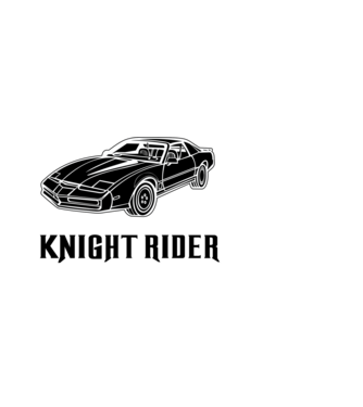 Knight Rider 4 fekete minta fekete pólón