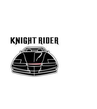 Knight Rider 2 fekete minta fehér pólón