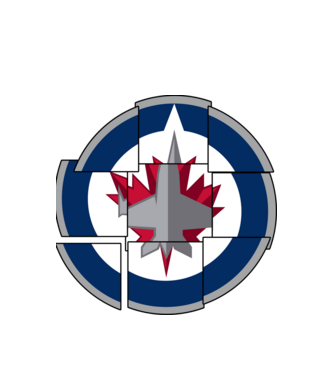 Jets minta fehér pólón