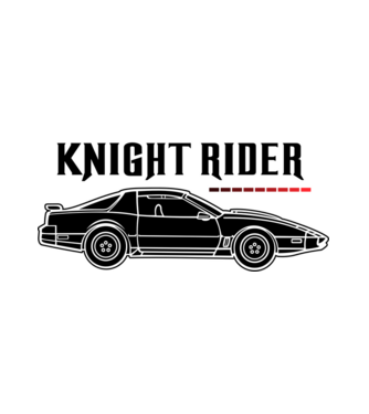 Knight Rider 3 fekete minta fehér pólón