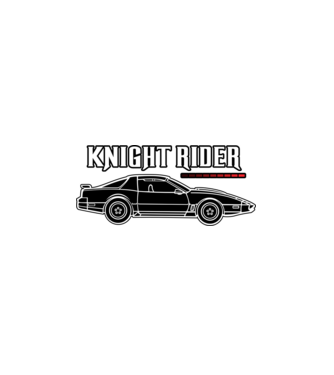 Knight Rider 3 fehér minta fehér pólón