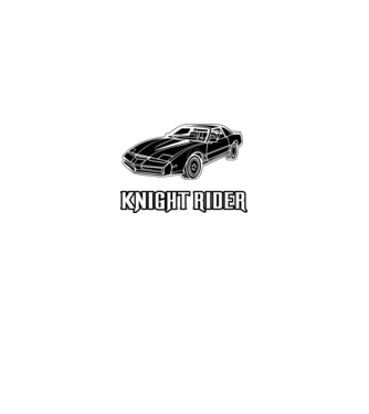 Knight Rider 4 fehér minta királykék pólón