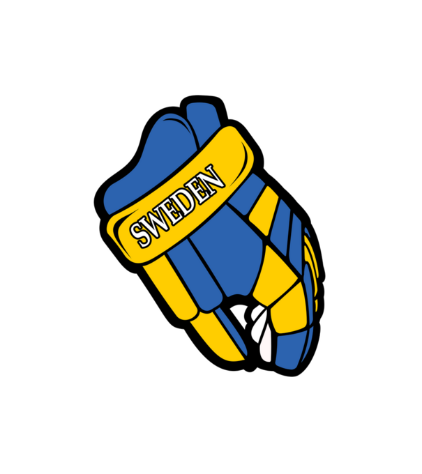 Hoki kesztyű SWE minta fehér pólón