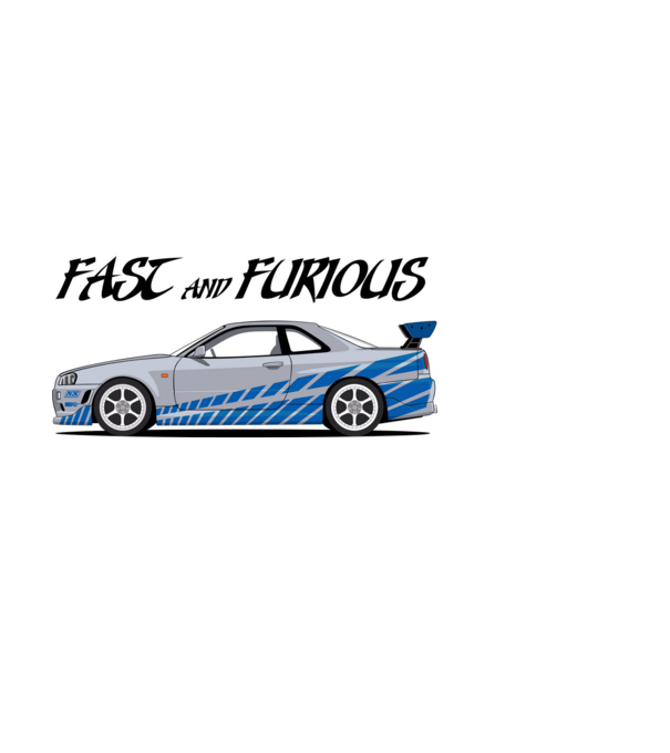 Fast and Furious Nissan Skyline minta világoskék pólón