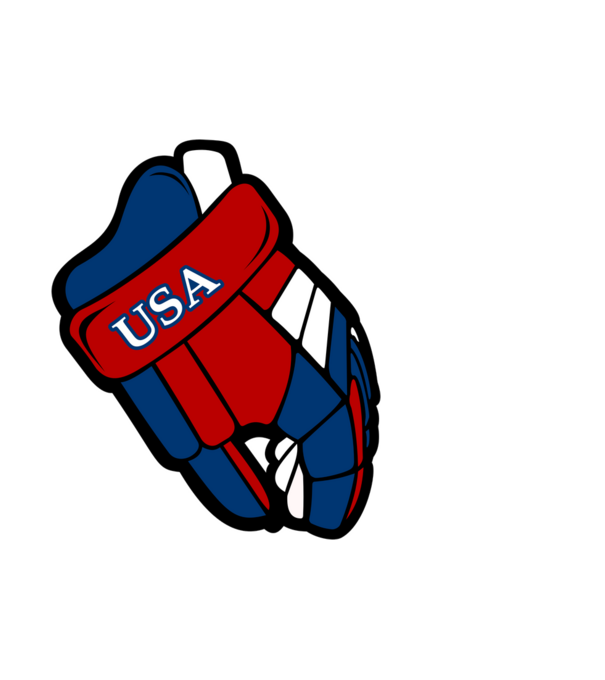 Hoki kesztyű USA minta fehér pólón
